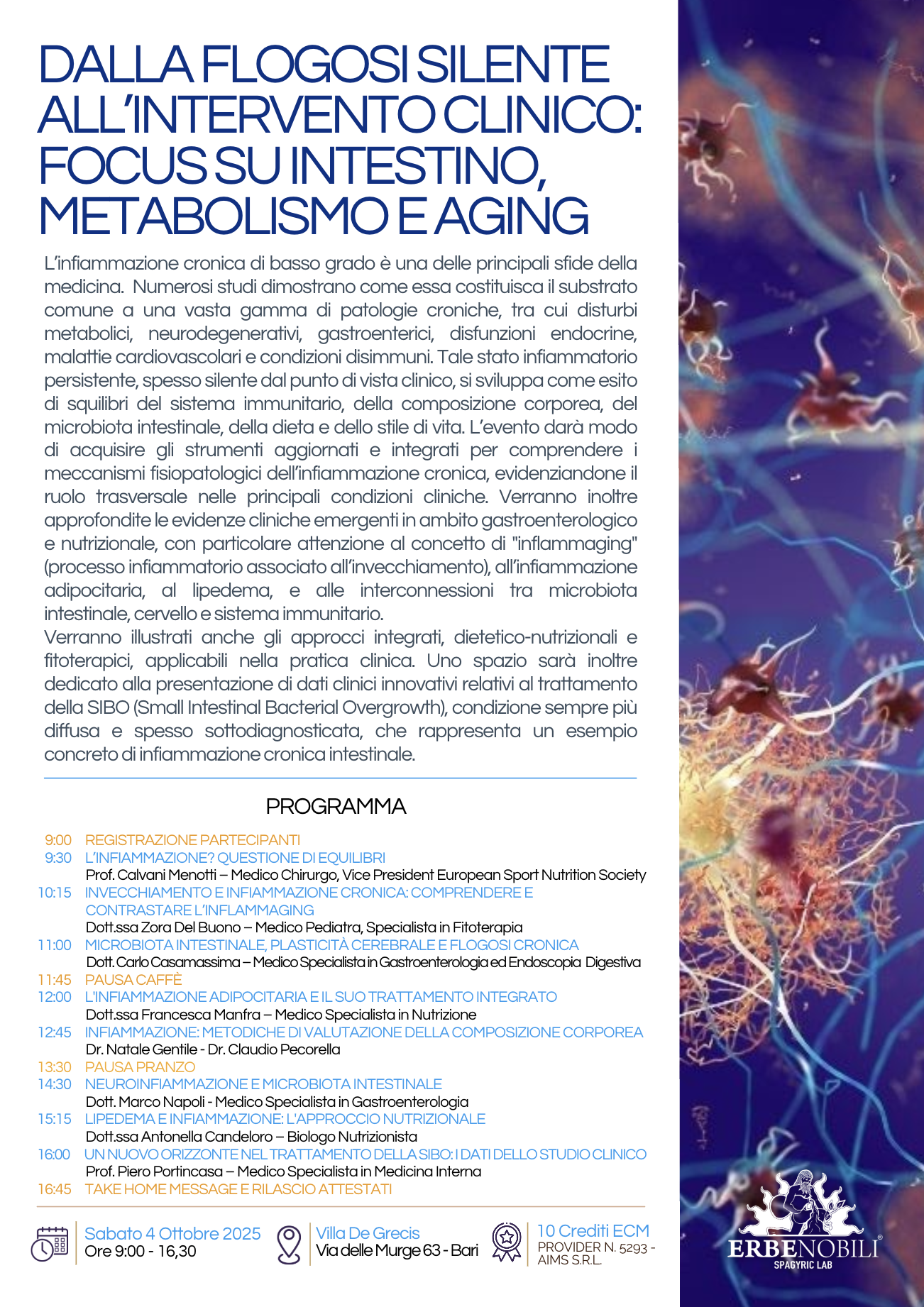 DALLA FLOGOSI SILENTE ALL’INTERVENTO CLINICO: FOCUS SU INTESTINO, METABOLISMO E AGING
