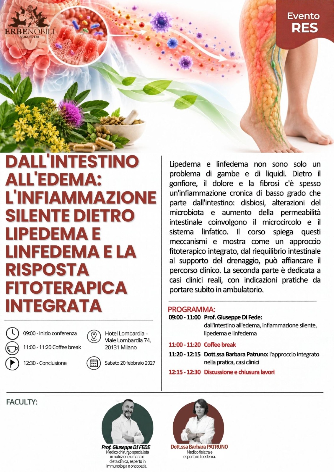 Milano - Dall'intestino all'edema: L'infiammazione silente dietro lipedema e linfedema e la risposta fitoterapica integrata